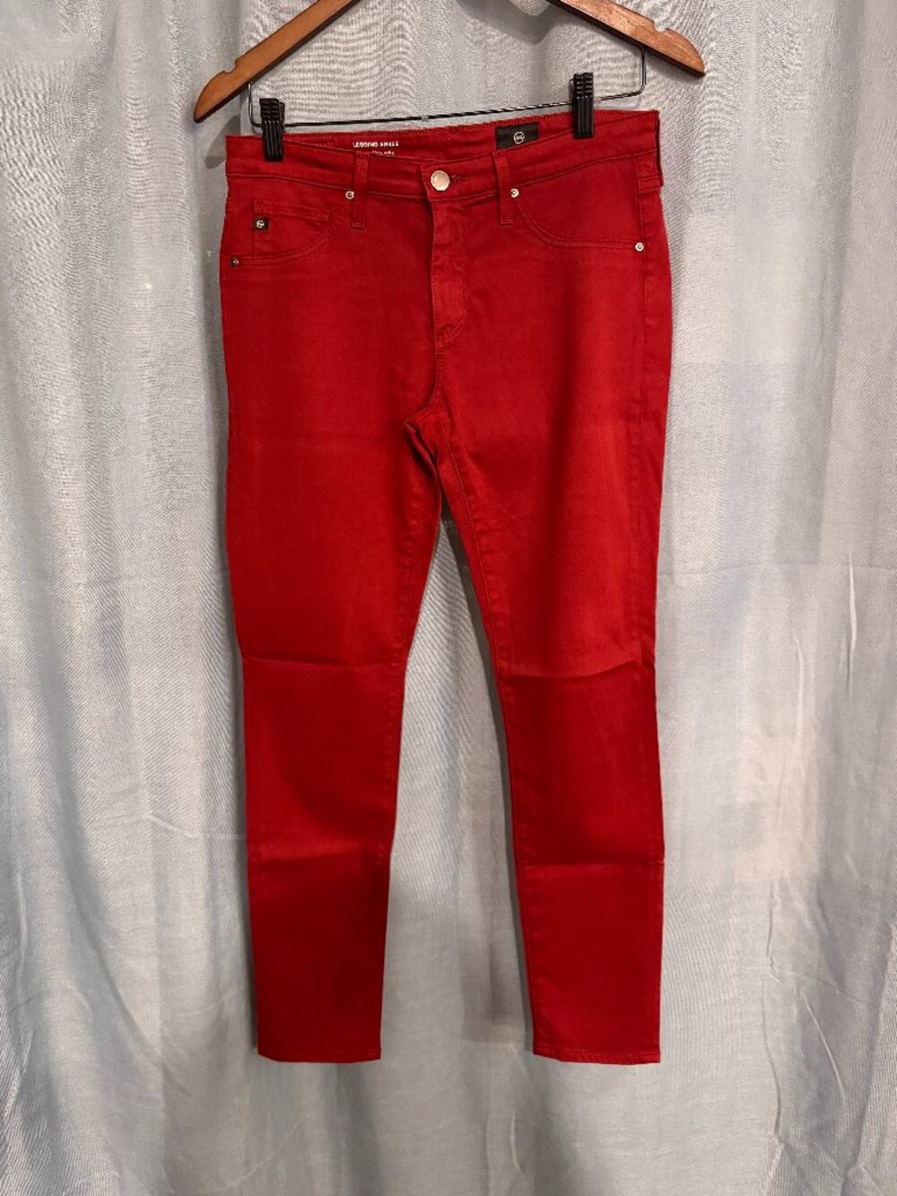 AG Adriano Goldschmied Legging Ankle Super Skinny Jeans 27R Red